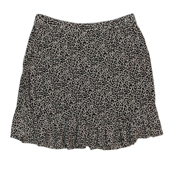 American Eagle Leopard Cheetah Print Ruffle Mini Skirt Lightweight  Small - Picture 2 of 6